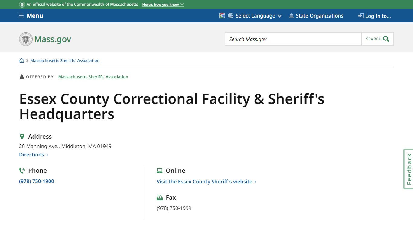 Essex County Correctional Facility & Sheriff's Headquarters